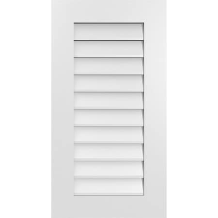 Vertical Surface Mount PVC Gable Vent: Non-Functional, W/ 3-1/2W X 1P Standard Frame, 18W X 34H